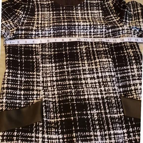 BANANA REPUBLIC FACTORY Women's Black/White Plaid Size 2 Short Sleeve Dr… - Picture 10 of 12